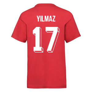 Kids Turkey Away Yilmaz Cotton Football T-shirt - Red
