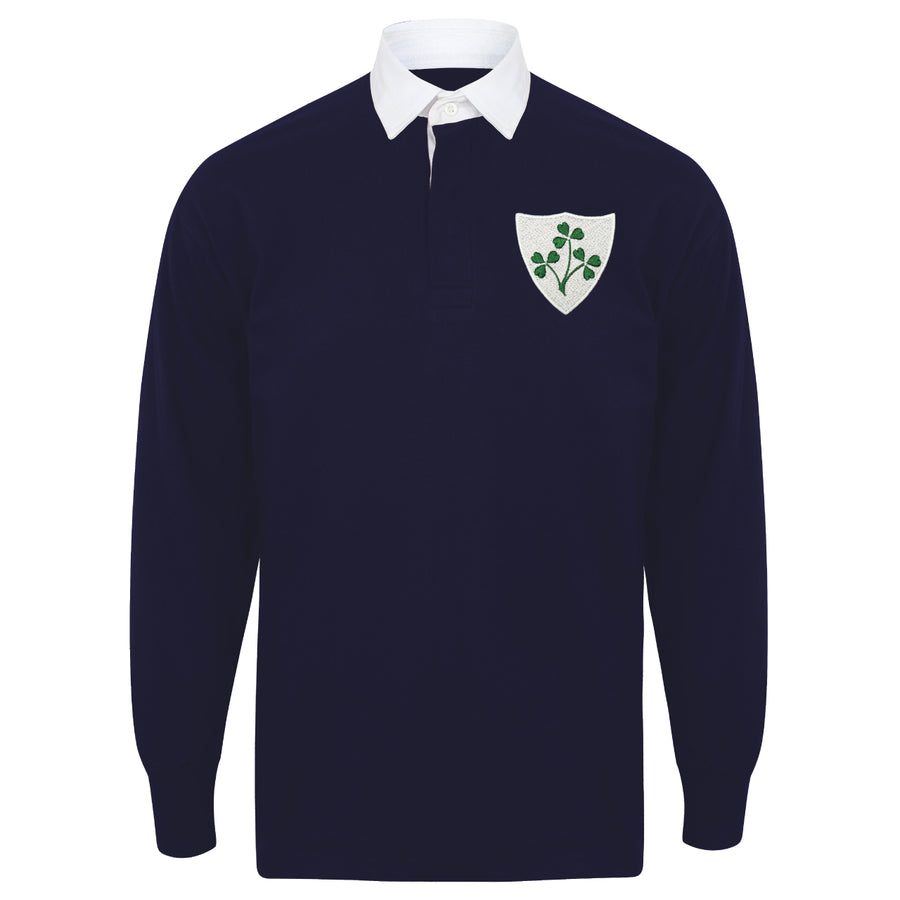 Kids Ireland EIRE Rugby Vintage Style Long Sleeve Rugby Shirt with Free Personalisation