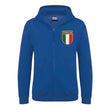 Load image into Gallery viewer, Kids Italy Italia Retro Style Rugby Zipped Hoodie With Embroidered Crest - Royal Blue