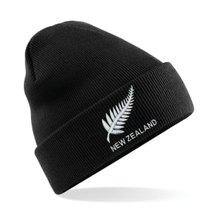 Adult Unisex New Zealand Vintage Retro Embroidered Rugby Football Beanie Hat