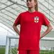 Load image into Gallery viewer, Kids Customisable Red England Style Away Football kit Shirt and Shorts