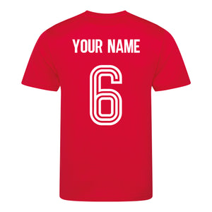 Kids Switzerland Suisse Retro Football Shirt with Free Personalisation - Red