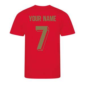Kids Portugal Portuguesa Retro Football Shirt with Personalisation - Red / Red