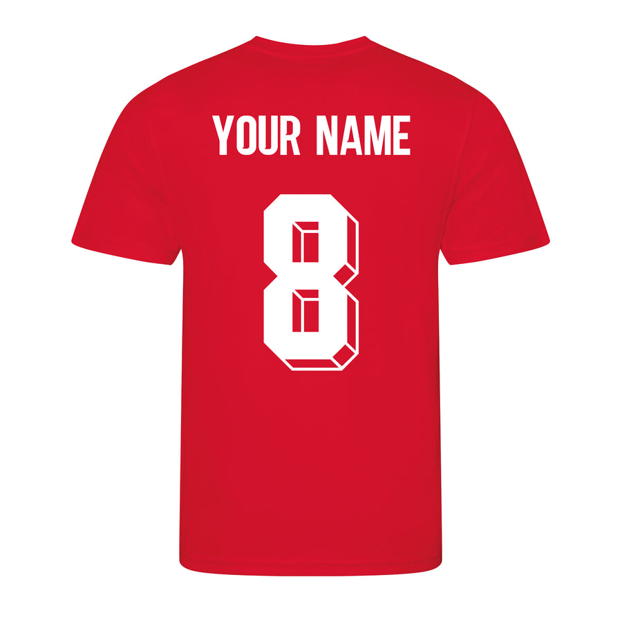 Kids Turkey Turkiye Retro Football Shirt with Free Personalisation - Red