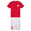Load image into Gallery viewer, Adults Switzerland Suisse Retro Football Kit Shirt Shorts & Personalisation - Red White