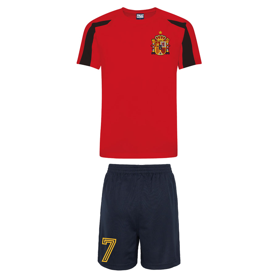 Adults Spain España Retro Football Kit Shirt Shorts & Shorts & Free Personalisation - Red