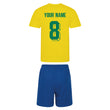 Load image into Gallery viewer, Adults Brazil Brasil Retro Football Kit Shirt & Shorts with Personalisation - Yellow Blue