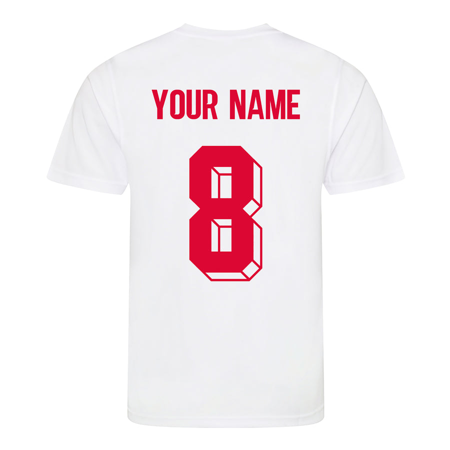 Adults England Retro Football Shirt with Free Personalisation - White