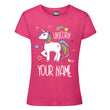 Load image into Gallery viewer, Girls Personalised Super Fabulous Rainbow Unicorn T-shirt