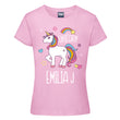 Load image into Gallery viewer, Girls Personalised Super Fabulous Rainbow Unicorn T-shirt