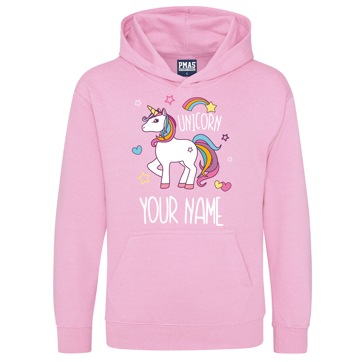 Girls Personalised Super Fabulous Rainbow Unicorn Hoodie Top