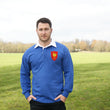 Load image into Gallery viewer, Adults France Vintage Style Long Sleeve Rugby Shirt with Free Personalisation -  Blue