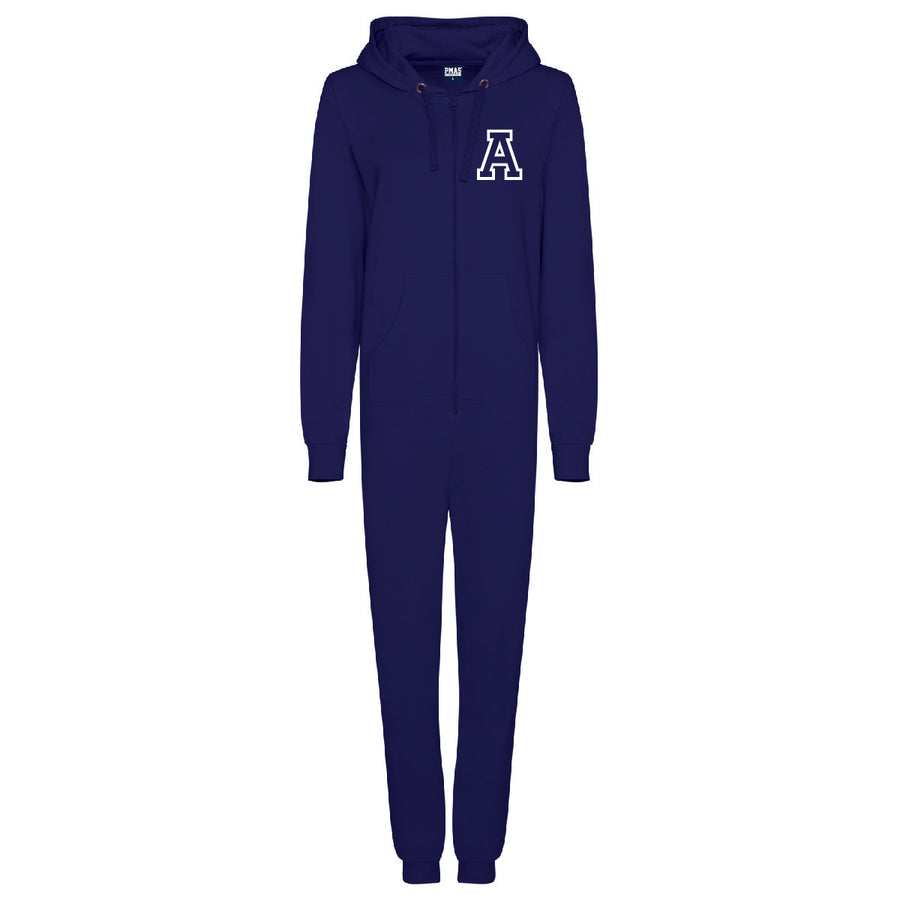 Adult Unisex Personalised Hooded Onesies All-in-One Suit - Personalised with Front Initial and Name on Back