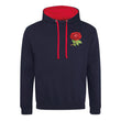 Load image into Gallery viewer, *Adult Unisex England Rugby Retro Style Two Tone Hooded Sweatshirt