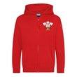 Load image into Gallery viewer, Kids Wales CYMRU Rugby Retro Style Zipped Hooded Sweatshirt