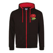 Load image into Gallery viewer, *Adult Unisex England Rugby Retro Style Two Tone Zipped Hooded Sweatshirt