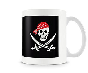 Pirate Skull and Cross Bones Mug - White
