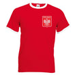 Load image into Gallery viewer, Adults Poland Polska Embroidered Retro Football T-Shirt with Free Personalisation.