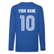 Load image into Gallery viewer, Kids France Home Cotton Football Long Sleeved T-shirt With Free Personalisation - Royal