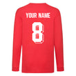 Load image into Gallery viewer, Kids Spain Espana Away Cotton Long Sleeved Football T-shirt With Free Personalisation - Red