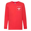 Load image into Gallery viewer, Kids Poland Away Cotton Long Sleeved Football T-shirt With Free Personalisation - Red