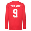 Load image into Gallery viewer, Kids Poland Away Cotton Long Sleeved Football T-shirt With Free Personalisation - Red