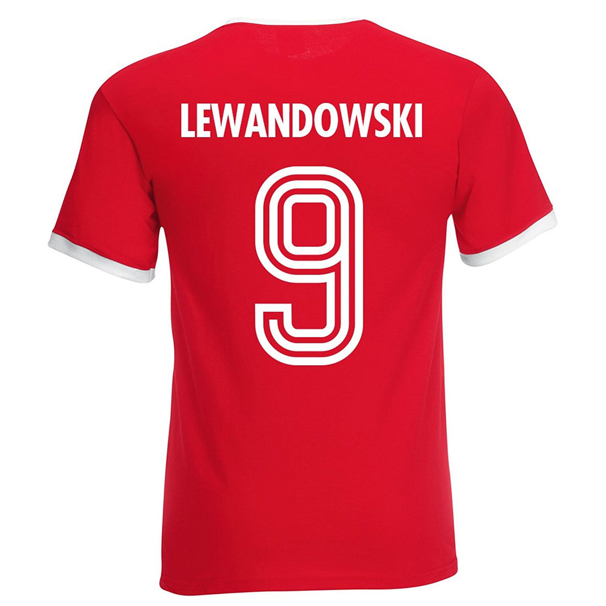 Adults Poland Polska Lewandowski Embroidered Retro Football T