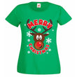 Load image into Gallery viewer, Ladies Fit Merry Christmas Rudolph Reindeer T-Shirt