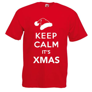 Adult Unisex Keep Calm It's Xmas Santa Hat T-Shirt