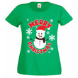 Load image into Gallery viewer, Ladies Fit Merry Christmas Snowman T-Shirt