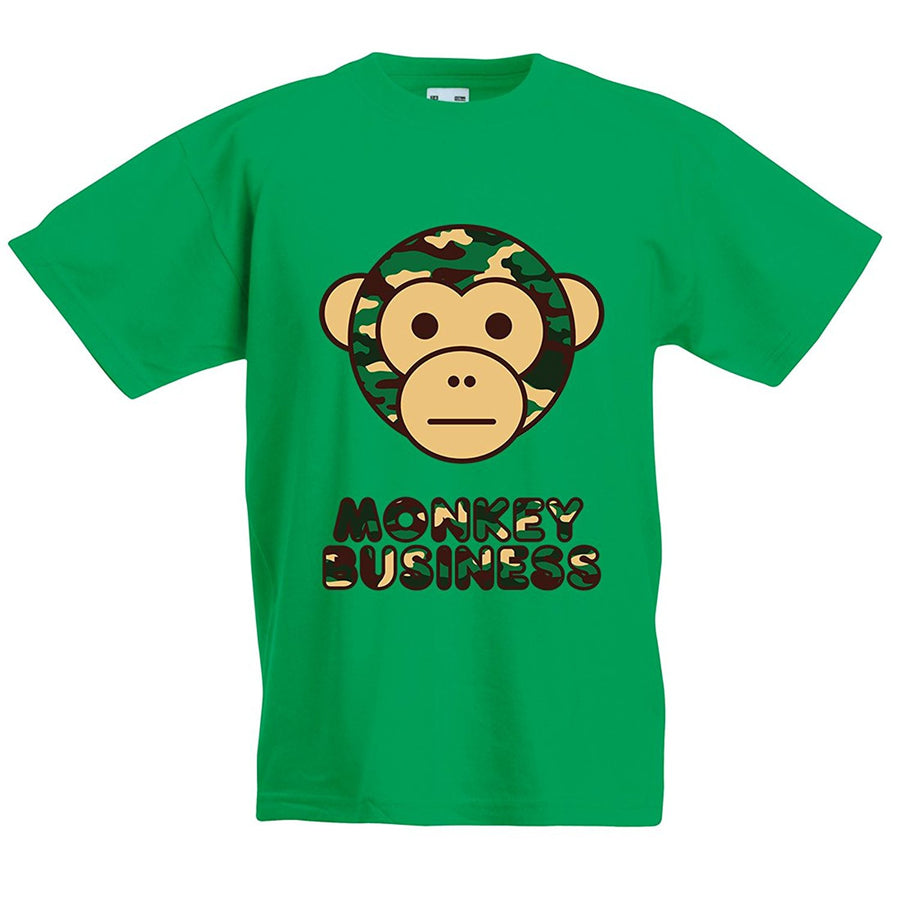 Kids Ape Camo Monkey Business T-Shirt - Green