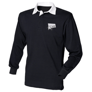 TinkCo | Long sleeve plain rugby shirt | Black/White