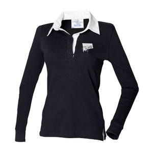 TinkCo | Women's long sleeve plain rugby shirt | Black/White