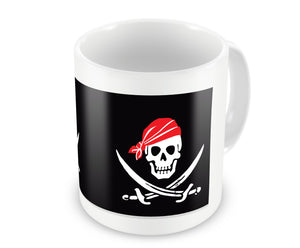 Pirate Skull and Cross Bones Mug - White