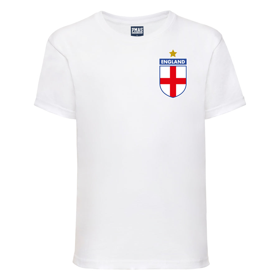 Kids England Home Football T-shirt With Free Personalisation - White