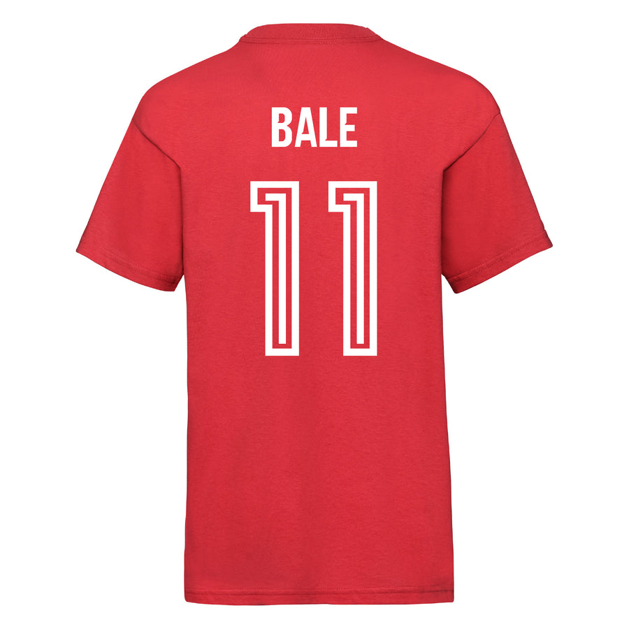 Kids Wales Home Bale Cotton Football T-shirt - Red