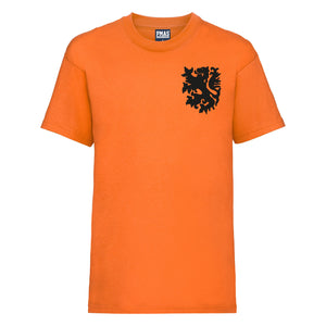 Kids Holland Home Cotton Football T-shirt With Free Personalisation - Orange