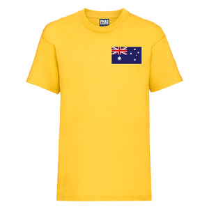 Kids Australia Home Football T-shirt With Free Personalisation - Sunflower