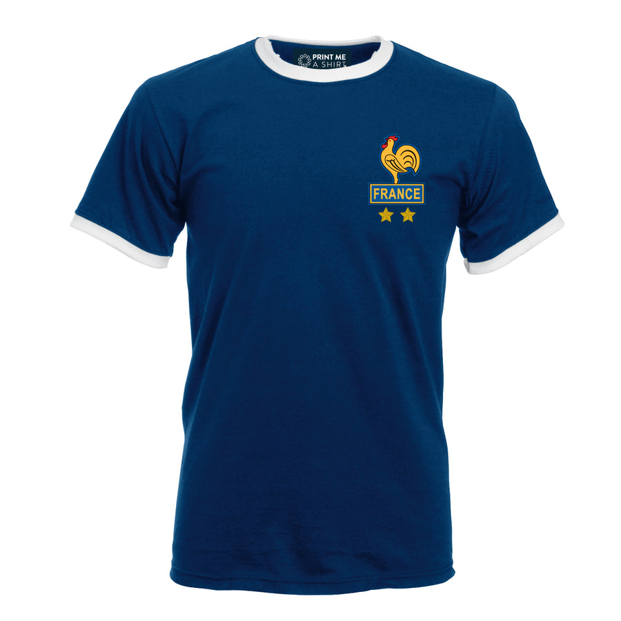 Custom-made Mens customisable retro France football T-shirt