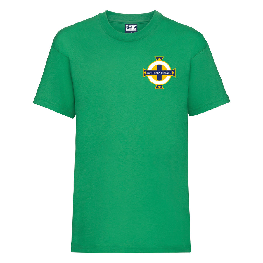Kids Northern Ireland Home Cotton Football T-shirt With Free Personalisation - Kelly