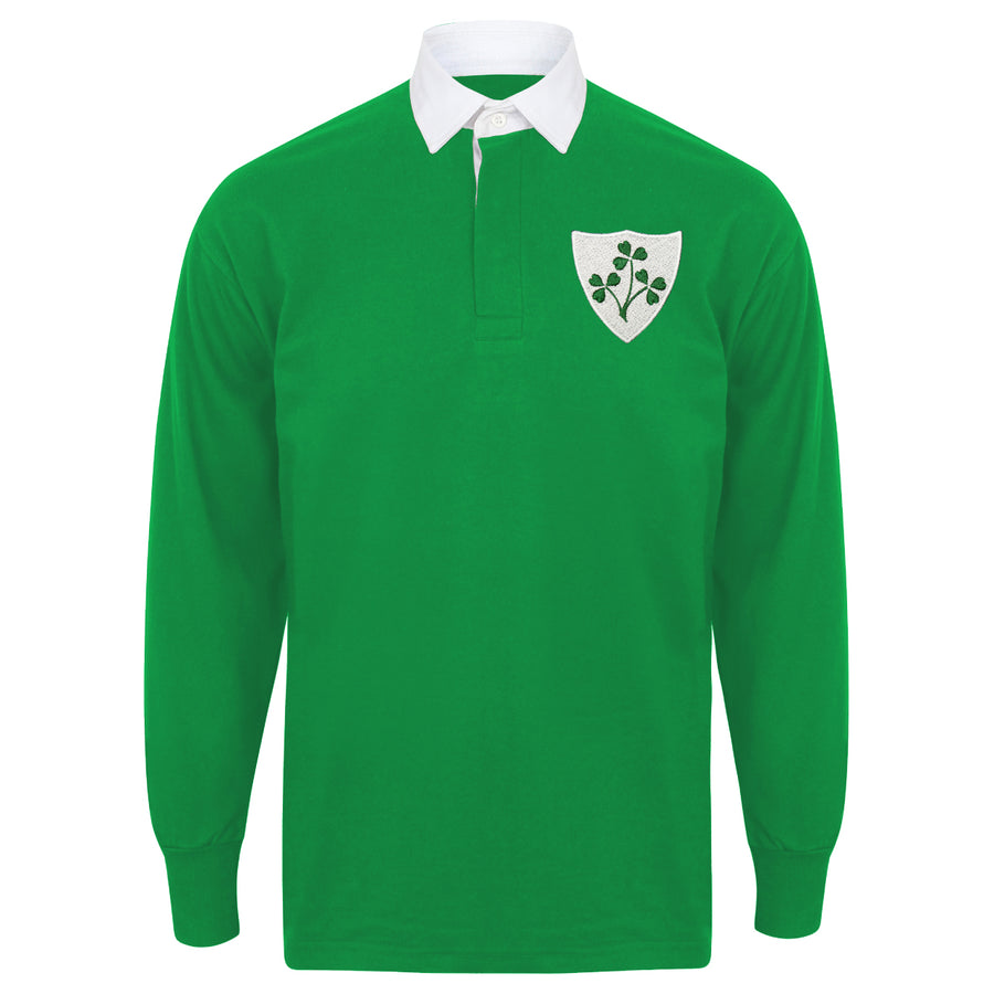 Unisex Ireland EIRE Rugby Vintage Style Long Sleeve Rugby Shirt with Free Personalisation