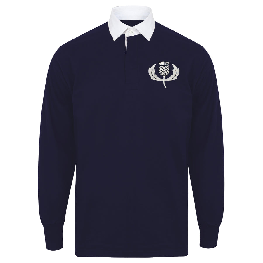 Unisex Scotland ALBA Rugby Vintage Style Long Sleeve Rugby Shirt with Free Personalisation