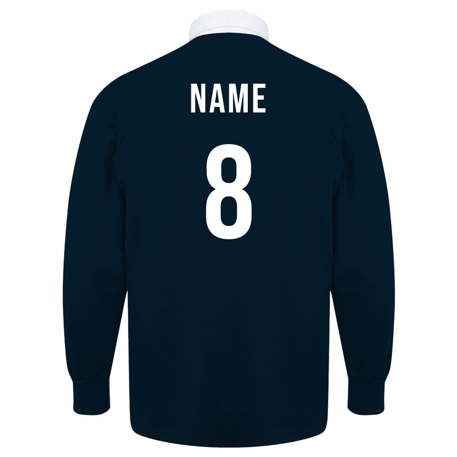 Kids Scotland ALBA Rugby Vintage Style Long Sleeve Rugby Shirt with Free Personalisation