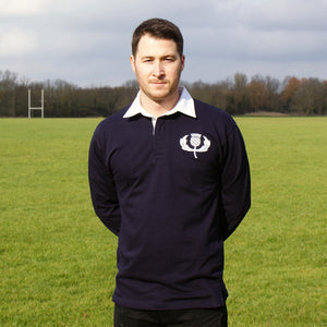 Unisex Scotland ALBA Rugby Vintage Style Long Sleeve Rugby Shirt with Free Personalisation