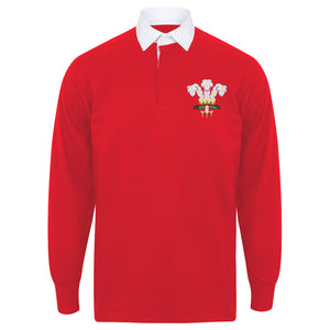 Kids Wales CYMRU Vintage Style Long Sleeve Rugby Shirt with Free Personalisation