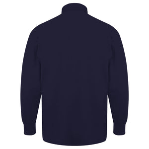 Adults France Vintage Style Long Sleeve Rugby Shirt with Free Personalisation - Navy Blue