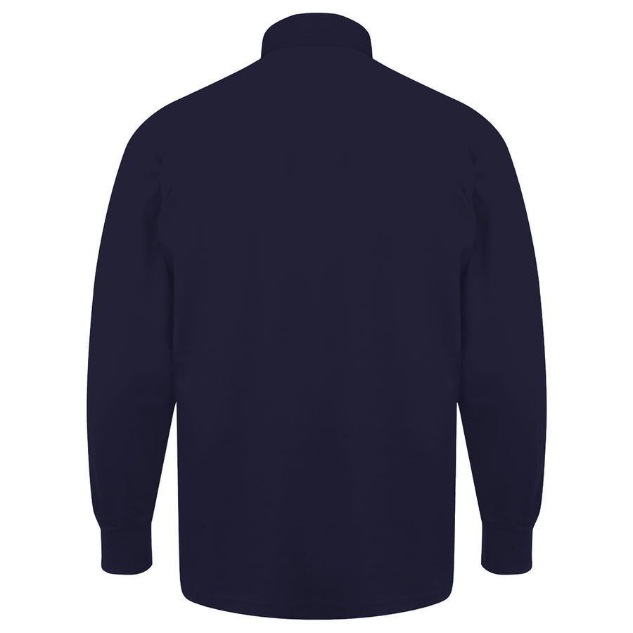 Adults France Vintage Style Long Sleeve Rugby Shirt with Free Personalisation - Navy Blue