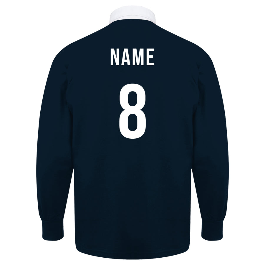 Kids Ireland EIRE Rugby Vintage Style Long Sleeve Rugby Shirt with Free Personalisation