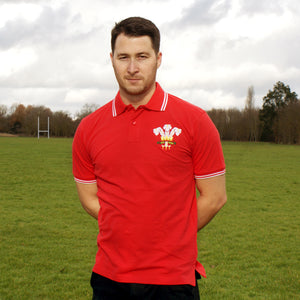 Unisex Wales CYMRU Rugby Classic Tipped Polo Shirt