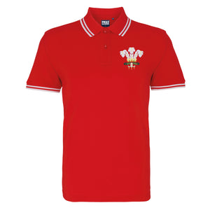 Unisex Wales CYMRU Rugby Classic Tipped Polo Shirt